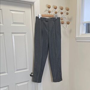 Eddie Bauer - NWT Wool Pleated Flannel Patterned Legged Pants - Grey - 31x30